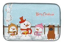 Load image into Gallery viewer, Merry Christmas Carolers Chinese Chongqing Dog Dish Drying Mat – Absorbent, Artistic Kitchen Essentials BB2442DDM