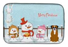 Load image into Gallery viewer, Merry Christmas Carolers Flashy Fawn Boxer Dish Drying Mat – Absorbent, Artistic Kitchen Essentials BB2447DDM