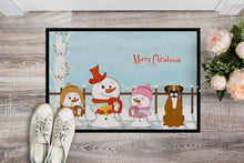 Load image into Gallery viewer, Merry Christmas Carolers Flashy Fawn Boxer Doormat - 24x36 Decorative Floor Mat – Indoor/Outdoor Rug with Artistic Flair BB2447JMAT