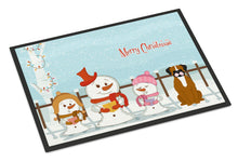 Load image into Gallery viewer, Merry Christmas Carolers Flashy Fawn Boxer Doormat - 24x36 Decorative Floor Mat – Indoor/Outdoor Rug with Artistic Flair BB2447JMAT