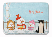 Load image into Gallery viewer, Merry Christmas Carolers Border Collie Black White Machine Washable Memory Foam Mat BB2449RUG