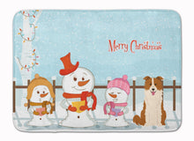 Load image into Gallery viewer, Merry Christmas Carolers Border Collie Red White Machine Washable Memory Foam Mat BB2450RUG