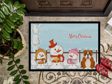 Load image into Gallery viewer, Merry Christmas Carolers English Bulldog Red White Doormat - 24x36 Decorative Floor Mat – Indoor/Outdoor Rug with Artistic Flair BB2451JMAT