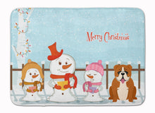 Load image into Gallery viewer, Merry Christmas Carolers English Bulldog Red White Machine Washable Memory Foam Mat BB2451RUG