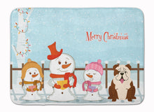 Load image into Gallery viewer, Merry Christmas Carolers English Bulldog Brindle White Machine Washable Memory Foam Mat BB2452RUG