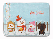 Load image into Gallery viewer, Merry Christmas Carolers Wire Haired Dachshund Chocolate Machine Washable Memory Foam Mat BB2460RUG