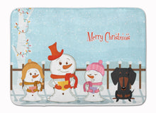 Load image into Gallery viewer, Merry Christmas Carolers Dachshund Black Tan Machine Washable Memory Foam Mat BB2463RUG