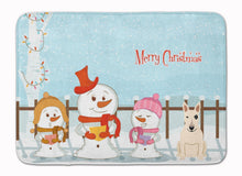 Load image into Gallery viewer, Merry Christmas Carolers Bull Terrier White Machine Washable Memory Foam Mat BB2469RUG
