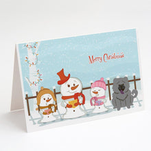 Load image into Gallery viewer, Merry Christmas Carolers Chow Chow Blue Greeting Cards -  Blank Note Cards – 8-Pack of Artist-Designed Cards with Envelopes
