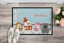 Load image into Gallery viewer, Merry Christmas Carolers Chow Chow Blue Doormat - 24x36 Decorative Floor Mat – Indoor/Outdoor Rug with Artistic Flair BB2470JMAT