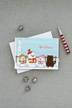 Load image into Gallery viewer, Merry Christmas Carolers Chow Chow Chocolate Greeting Cards -  Blank Note Cards – 8-Pack of Artist-Designed Cards with Envelopes