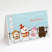 Load image into Gallery viewer, Merry Christmas Carolers Chow Chow Chocolate Greeting Cards -  Blank Note Cards – 8-Pack of Artist-Designed Cards with Envelopes