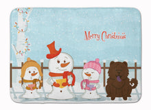 Load image into Gallery viewer, Merry Christmas Carolers Chow Chow Chocolate Machine Washable Memory Foam Mat BB2472RUG
