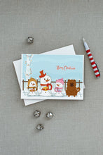 Load image into Gallery viewer, Merry Christmas Carolers Chow Chow Red Greeting Cards -  Blank Note Cards – 8-Pack of Artist-Designed Cards with Envelopes