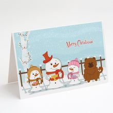 Load image into Gallery viewer, Merry Christmas Carolers Chow Chow Red Greeting Cards -  Blank Note Cards – 8-Pack of Artist-Designed Cards with Envelopes
