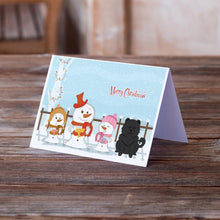 Load image into Gallery viewer, Merry Christmas Carolers Chow Chow Black Greeting Cards -  Blank Note Cards – 8-Pack of Artist-Designed Cards with Envelopes