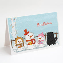 Load image into Gallery viewer, Merry Christmas Carolers Chow Chow Black Greeting Cards -  Blank Note Cards – 8-Pack of Artist-Designed Cards with Envelopes