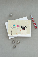 Load image into Gallery viewer, Christmas Presents between Friends Pug - Cream Greeting Cards -  Blank Note Cards – 8-Pack of Artist-Designed Cards with Envelopes