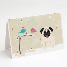 Load image into Gallery viewer, Christmas Presents between Friends Pug - Cream Greeting Cards -  Blank Note Cards – 8-Pack of Artist-Designed Cards with Envelopes