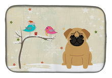Load image into Gallery viewer, Christmas Presents between Friends Pug Brown Dish Drying Mat – Absorbent, Artistic Kitchen Essentials BB2479DDM