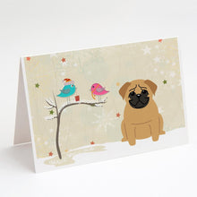 Load image into Gallery viewer, Christmas Presents between Friends Pug - Brown Greeting Cards -  Blank Note Cards – 8-Pack of Artist-Designed Cards with Envelopes