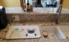 Load image into Gallery viewer, Christmas Presents between Friends French Bulldog Black White Dish Drying Mat – Absorbent, Artistic Kitchen Essentials BB2484DDM