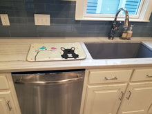 Load image into Gallery viewer, Christmas Presents between Friends French Bulldog Black Dish Drying Mat – Absorbent, Artistic Kitchen Essentials BB2486DDM