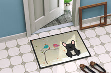 Load image into Gallery viewer, Christmas Presents between Friends French Bulldog Black Doormat - 24x36 Decorative Floor Mat – Indoor/Outdoor Rug with Artistic Flair BB2486JMAT