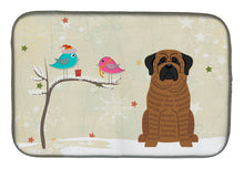 Load image into Gallery viewer, Christmas Presents between Friends Mastiff Brindle Dish Drying Mat – Absorbent, Artistic Kitchen Essentials BB2487DDM