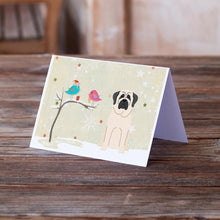 Load image into Gallery viewer, Christmas Presents between Friends Mastiff - White Greeting Cards -  Blank Note Cards – 8-Pack of Artist-Designed Cards with Envelopes