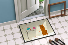 Load image into Gallery viewer, Christmas Presents between Friends Karelian Bear Dog Doormat - 24x36 Decorative Floor Mat – Indoor/Outdoor Rug with Artistic Flair BB2494JMAT