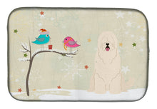 Load image into Gallery viewer, Christmas Presents between Friends South Russian Sheepdog Dish Drying Mat – Absorbent, Artistic Kitchen Essentials BB2496DDM