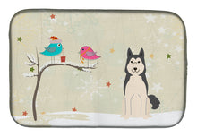 Load image into Gallery viewer, Christmas Presents between Friends West Siberian Laika Spitz Dish Drying Mat – Absorbent, Artistic Kitchen Essentials BB2497DDM