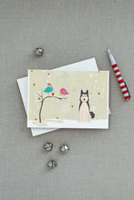 Load image into Gallery viewer, Christmas Presents between Friends West Siberian Laika Spitz Greeting Cards -  Blank Note Cards – 8-Pack of Artist-Designed Cards with Envelopes