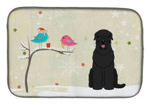 Load image into Gallery viewer, Christmas Presents between Friends Black Russian Terrier Dish Drying Mat – Absorbent, Artistic Kitchen Essentials BB2498DDM