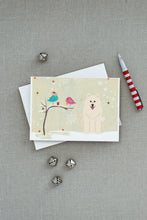 Load image into Gallery viewer, Christmas Presents between Friends Samoyed Greeting Cards -  Blank Note Cards – 8-Pack of Artist-Designed Cards with Envelopes