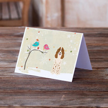 Load image into Gallery viewer, Christmas Presents between Friends Russian Spaniel Greeting Cards -  Blank Note Cards – 8-Pack of Artist-Designed Cards with Envelopes