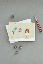 Load image into Gallery viewer, Christmas Presents between Friends Russian Spaniel Greeting Cards -  Blank Note Cards – 8-Pack of Artist-Designed Cards with Envelopes