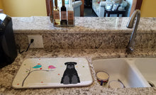 Load image into Gallery viewer, Christmas Presents between Friends Standard Schnauzer Black Dish Drying Mat – Absorbent, Artistic Kitchen Essentials BB2504DDM