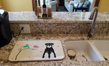 Load image into Gallery viewer, Christmas Presents between Friends Standard Schnauzer Salt and Pepper Dish Drying Mat – Absorbent, Artistic Kitchen Essentials BB2505DDM