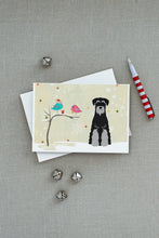 Load image into Gallery viewer, Christmas Presents between Friends Schnauzer - Black and Grey Greeting Cards -  Blank Note Cards – 8-Pack of Artist-Designed Cards with Envelopes