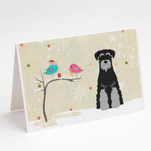 Load image into Gallery viewer, Christmas Presents between Friends Schnauzer - Black and Grey Greeting Cards -  Blank Note Cards – 8-Pack of Artist-Designed Cards with Envelopes