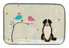 Load image into Gallery viewer, Christmas Presents between Friends Bernese Mountain Dog Dish Drying Mat – Absorbent, Artistic Kitchen Essentials BB2508DDM