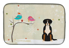 Load image into Gallery viewer, Christmas Presents between Friends Greater Swiss Mountain Dog Dish Drying Mat – Absorbent, Artistic Kitchen Essentials BB2509DDM