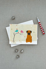 Load image into Gallery viewer, Christmas Presents between Friends Border Terrier Greeting Cards -  Blank Note Cards – 8-Pack of Artist-Designed Cards with Envelopes