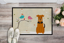Load image into Gallery viewer, Christmas Presents between Friends Airedale Doormat - 24x36 Decorative Floor Mat – Indoor/Outdoor Rug with Artistic Flair BB2513JMAT