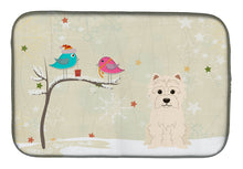 Load image into Gallery viewer, Christmas Presents between Friends Westie Dish Drying Mat – Absorbent, Artistic Kitchen Essentials BB2514DDM