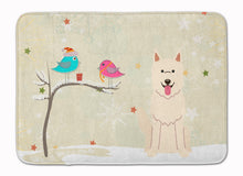 Load image into Gallery viewer, Christmas Presents between Friends White German Shepherd Machine Washable Memory Foam Mat BB2517RUG