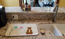 Load image into Gallery viewer, Christmas Presents between Friends Staffordshire Bull Terrier Brown Dish Drying Mat – Absorbent, Artistic Kitchen Essentials BB2519DDM