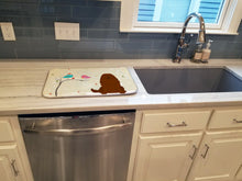 Load image into Gallery viewer, Christmas Presents between Friends Caucasian Shepherd Dog Dish Drying Mat – Absorbent, Artistic Kitchen Essentials BB2522DDM